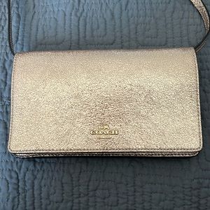 Coach Foldover Clutch Crossbody in Metallic